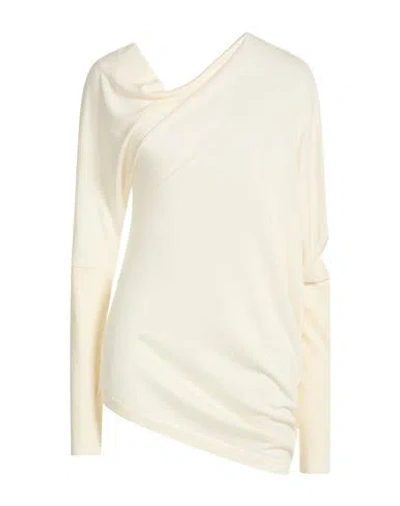 Moschino Woman Sweater Cream Size 8 Virgin Wool, Silk In Black