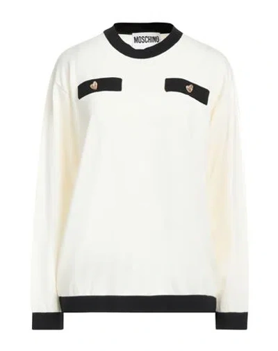 Moschino Couture Woman Sweater Cream Size M Virgin Wool, Polyamide, Elastane In White