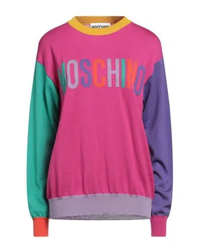 Moschino Woman Sweater Fuchsia Size M Virgin Wool In Pink