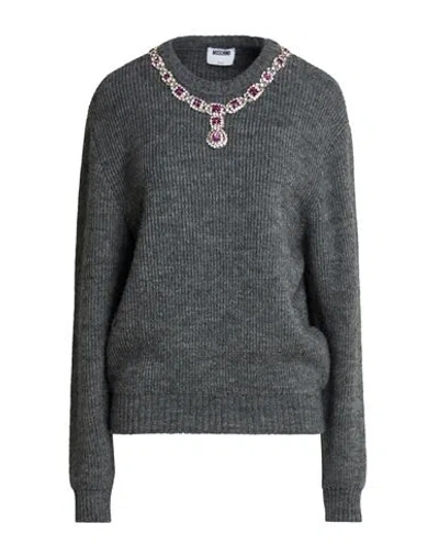 Moschino Woman Sweater Grey Size 6 Acrylic, Alpaca Wool, Wool