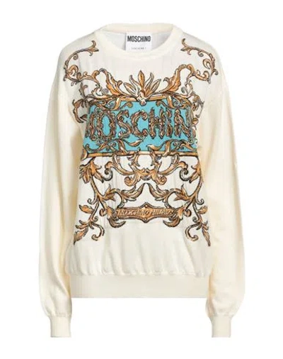 Moschino Woman Sweater Ivory Size 8 Virgin Wool In White