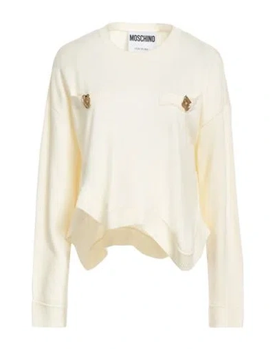 Moschino Woman Sweater Ivory Size 8 Virgin Wool In Neutral