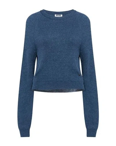 Moschino Woman Sweater Navy Size 6 Acrylic, Alpaca Wool, Wool In Blue