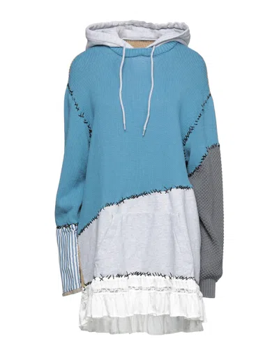 MOSCHINO MOSCHINO WOMAN SWEATER PASTEL BLUE SIZE 6 CUPRO, VIRGIN WOOL, COTTON, VISCOSE, POLYAMIDE