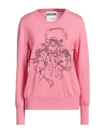 Moschino Woman Sweater Pink Size 10 Virgin Wool In Pink