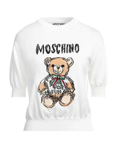 Moschino Woman Sweater White Size 10 Cotton