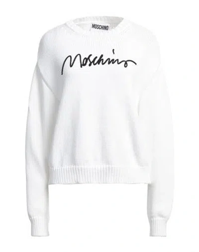 Moschino Woman Sweater White Size 10 Cotton, Polyamide
