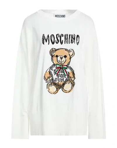 Moschino Woman Sweater White Size 8 Cotton
