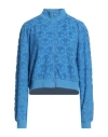 Moschino Woman Sweatshirt Azure Size L Cotton, Polyester In Blue