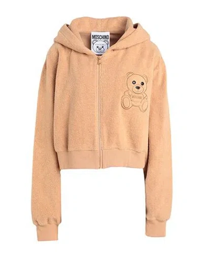 Moschino Woman Sweatshirt Beige Size 10 Cotton