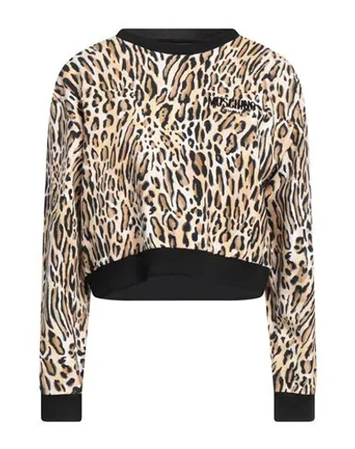 Moschino Woman Sweatshirt Beige Size L Cotton, Elastane
