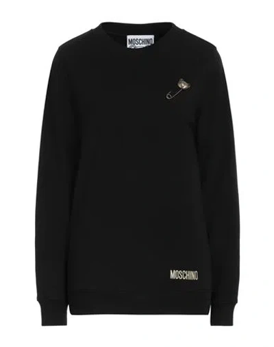 Moschino Woman Sweatshirt Black Size 10 Cotton
