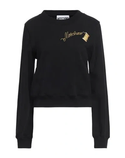 Moschino Woman Sweatshirt Black Size 10 Cotton