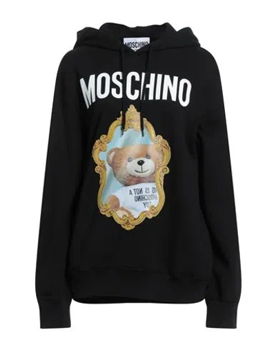 Moschino Woman Sweatshirt Black Size 4 Organic Cotton