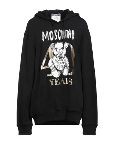 Moschino Woman Sweatshirt Black Size 12 Cotton