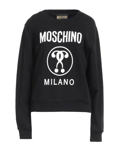 Moschino Woman Sweatshirt Black Size 12 Organic Cotton