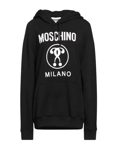Moschino Woman Sweatshirt Black Size 14 Cotton