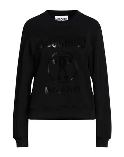 Moschino Woman Sweatshirt Black Size 4 Cotton