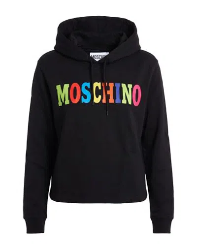 Moschino Woman Sweatshirt Black Size 2 Cotton