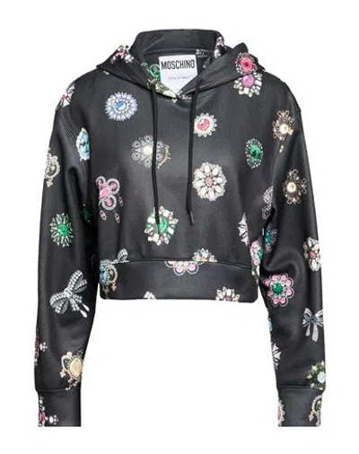 Moschino Woman Sweatshirt Black Size 2 Polyester, Cotton