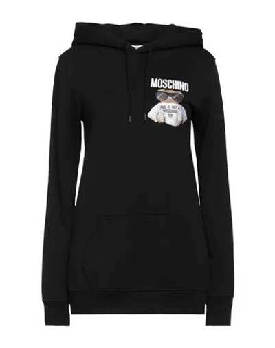 Moschino Woman Sweatshirt Black Size 2 Cotton