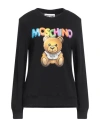 Moschino Woman Sweatshirt Black Size 4 Organic Cotton