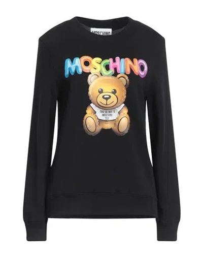 Moschino Woman Sweatshirt Black Size 4 Organic Cotton