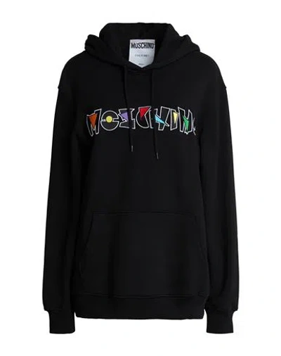 Moschino Woman Sweatshirt Black Size 6 Cotton