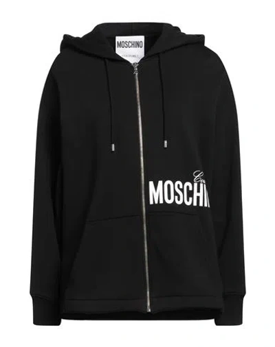Moschino Woman Sweatshirt Black Size 6 Cotton