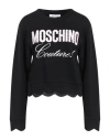 Moschino Woman Sweatshirt Black Size 6 Organic Cotton
