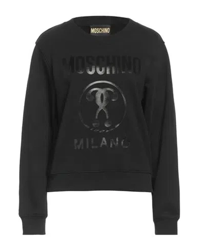 Moschino Woman Sweatshirt Black Size 6 Organic Cotton