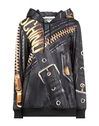 Moschino Woman Sweatshirt Black Size 6 Polyester
