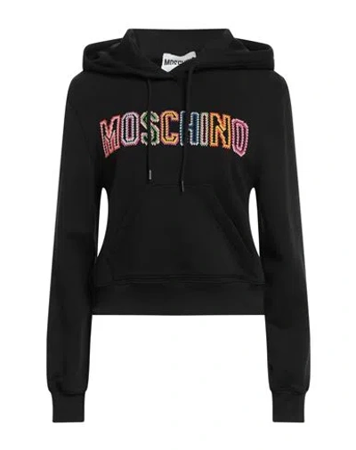 Moschino Woman Sweatshirt Black Size 10 Cotton