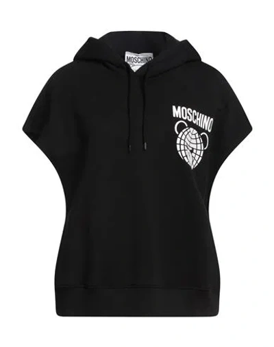 Moschino Woman Sweatshirt Black Size 10 Cotton