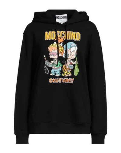 Moschino Woman Sweatshirt Black Size M Organic Cotton