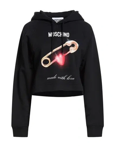 Moschino Woman Sweatshirt Black Size S Cotton