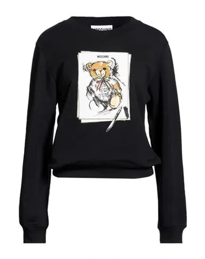 Moschino Woman Sweatshirt Black Size S Cotton