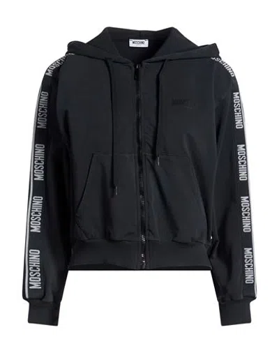 Moschino Woman Sweatshirt Black Size S Cotton, Elastane In Blue