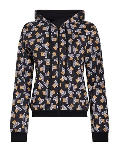 Moschino Woman Sweatshirt Black Size Xl Cotton