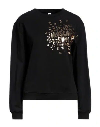 Moschino Woman Sweatshirt Black Size L Cotton, Elastane