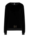 MOSCHINO MOSCHINO WOMAN SWEATSHIRT BLACK SIZE XL COTTON, POLYESTER, ELASTANE