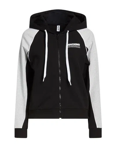 Moschino Woman Sweatshirt Black Size Xs Cotton, Elastane