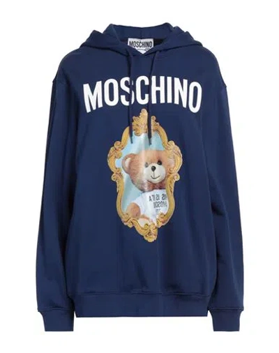 Moschino Woman Sweatshirt Blue Size 10 Organic Cotton