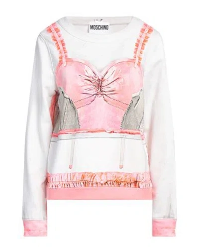 Moschino Woman Sweatshirt Coral Size 14 Cotton In Red