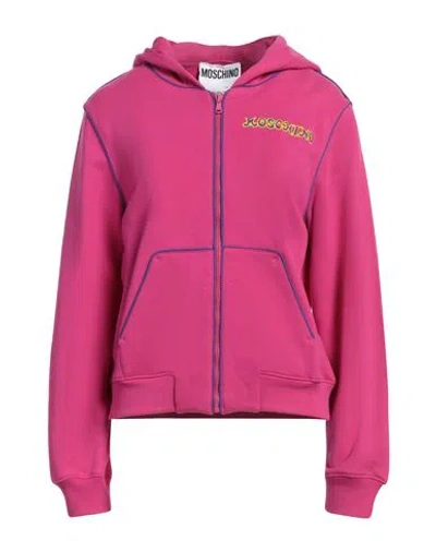 Moschino Woman Sweatshirt Fuchsia Size 14 Cotton In Pink