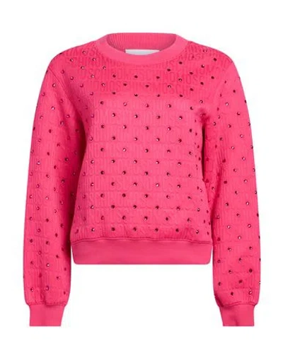 Moschino Woman Sweatshirt Fuchsia Size 6 Polyester, Cotton In Pink