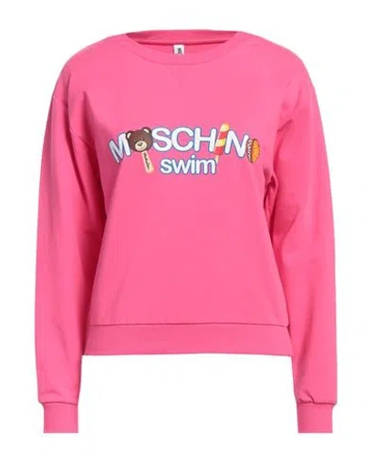 Moschino Woman Sweatshirt Fuchsia Size L Cotton, Elastane In Pink
