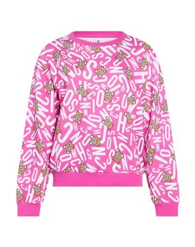 Moschino Woman Sweatshirt Fuchsia Size S Cotton In Pink