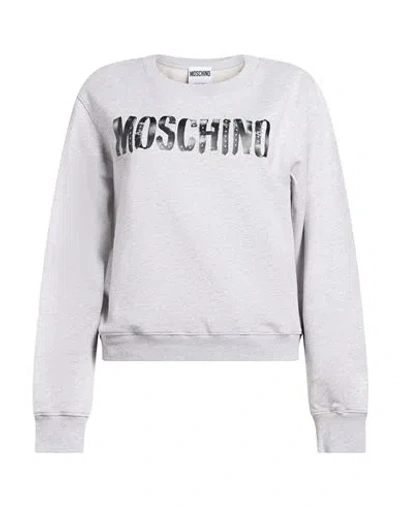 Moschino Woman Sweatshirt Grey Size 10 Cotton In White