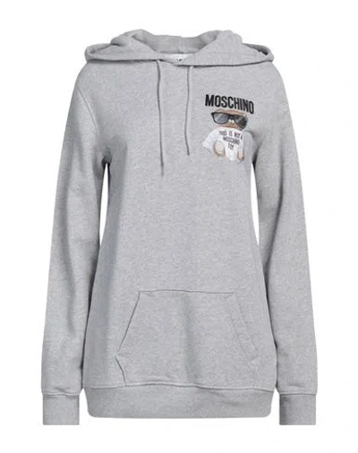 Moschino Woman Sweatshirt Grey Size 6 Cotton